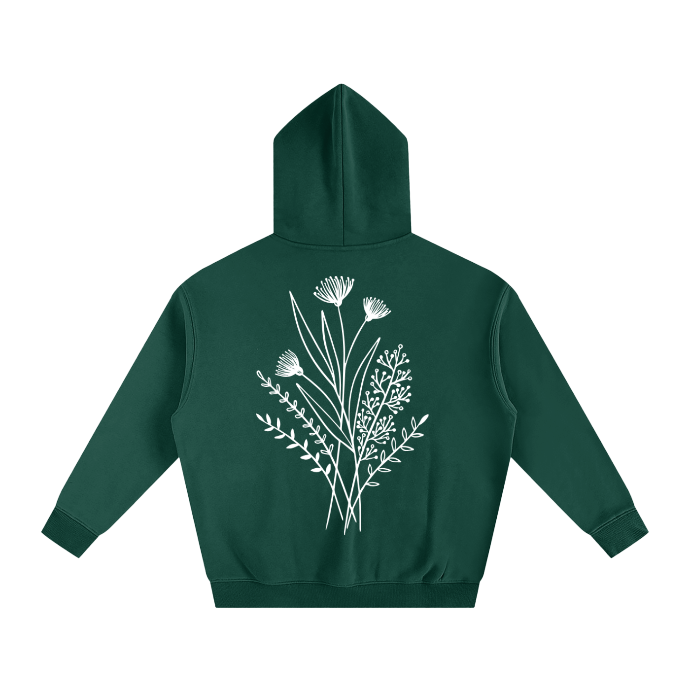 Fleeced Hoodie- Revolving Bloom