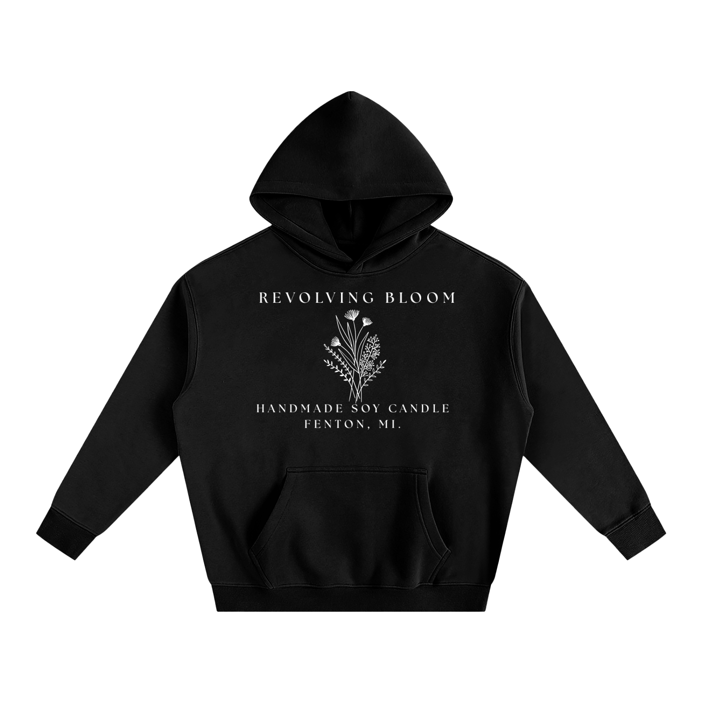Fleeced Hoodie- Revolving Bloom