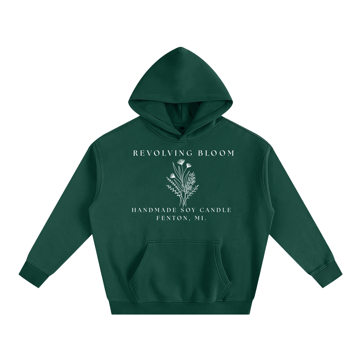 Fleeced Hoodie- Revolving Bloom