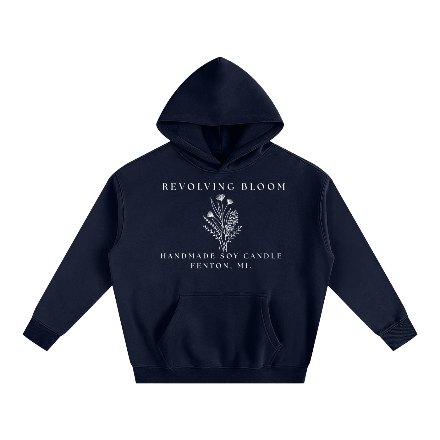 Fleeced Hoodie- Revolving Bloom