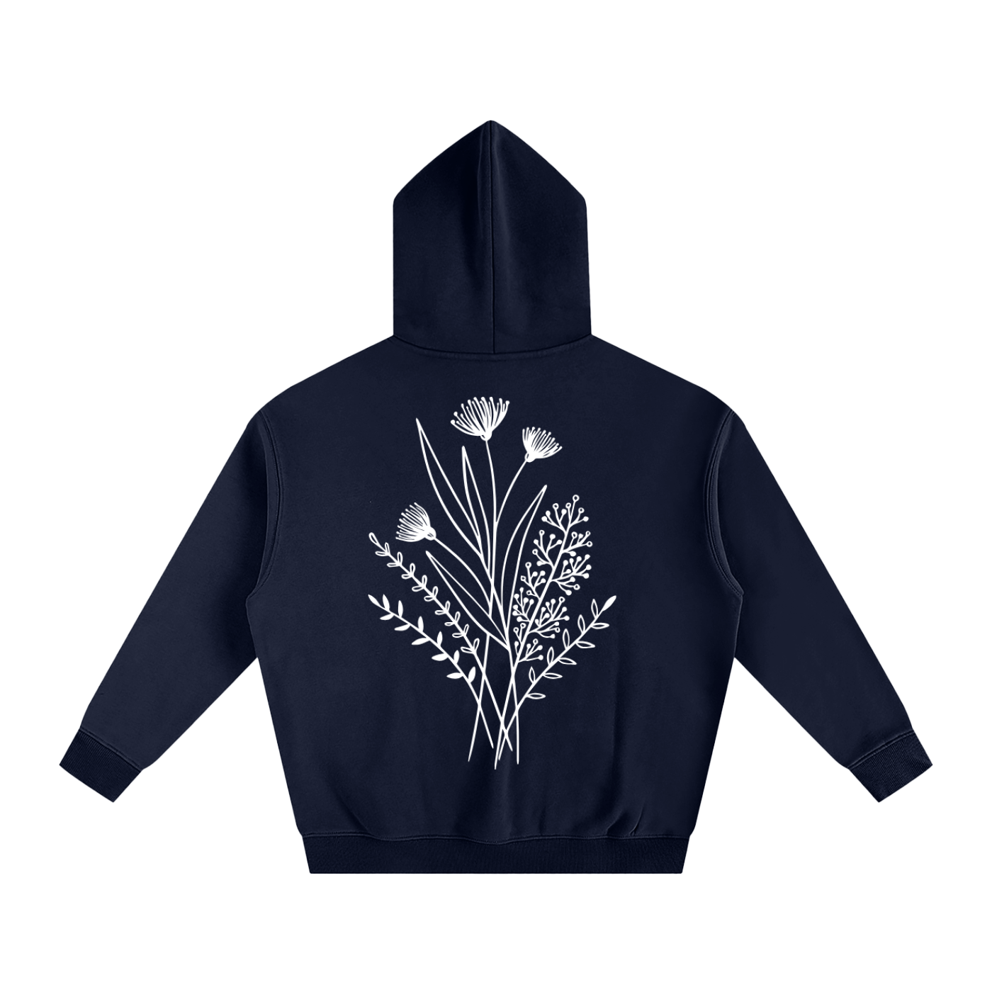 Fleeced Hoodie- Revolving Bloom